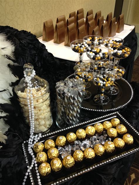 Black Gold And Ivory Candy Buffet Stunning Party Decor