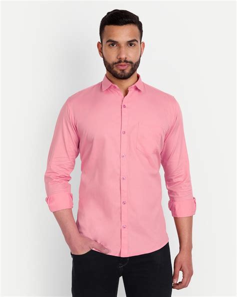 Buy Mens Dustry Pink Slim Fit Shirt Online At Bewakoof