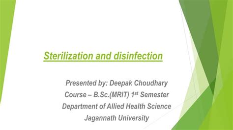 Sterilization And Disinfectionpptx