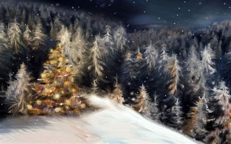 Merry Xmas And Happy New Year Christmas Forest Wallpapers Hd