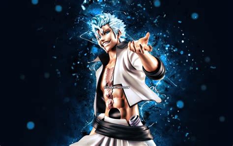 Download Wallpapers Grimmjow Jaegerjaquez 4k Blue Neon Lights Bleach Arrancar Arwork