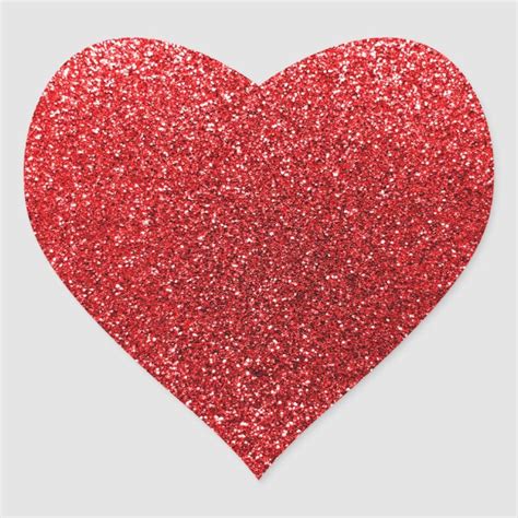 Red Glitter Heart Sticker Zazzle Heart Stickers Glitter Hearts