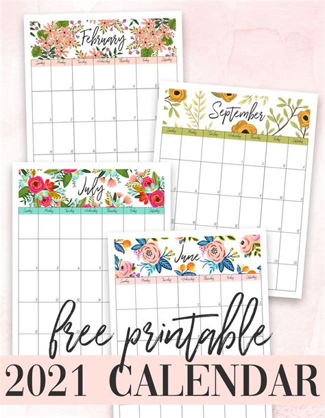 19 templates to download and print. Free Printable 2021 Calendar - The Craft Patch