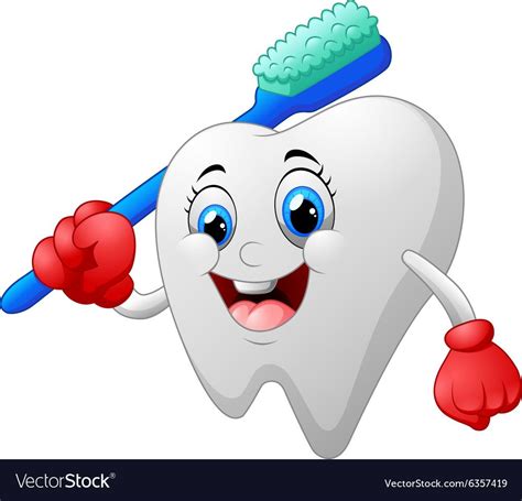 Illustration Of Smiling Healthy White Tooth Cartoon Character Download