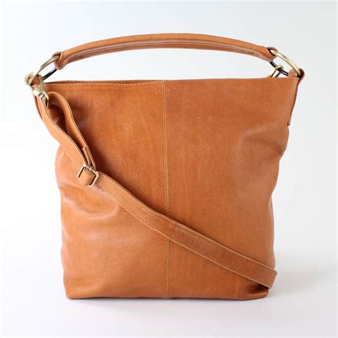 Tan Leather Handbag Hobo Tote By The Leather Store Notonthehighstreet Com