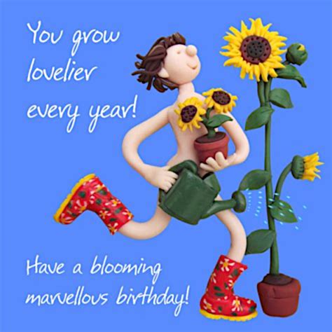 Blooming Marvellous Birthday Gardener Birthday Card By Erica Sturla