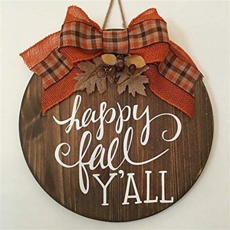 Happy Fall Yall Wooden Fall Door Sign Wreath Fall Wood Signs Door