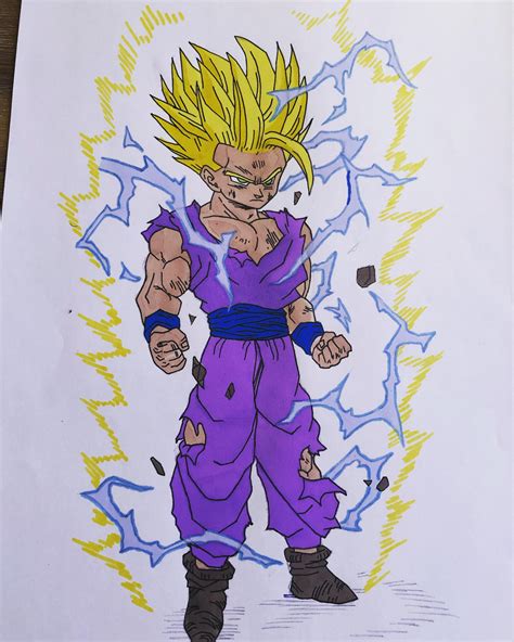 Recreation Of Gohans First Ssj 2 Transformation Oc Reference In