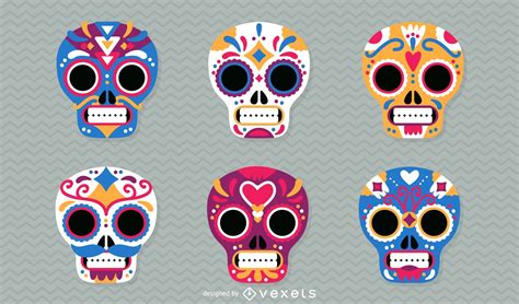 Day Of The Dead Mexican Skulls Illustration Vector Download