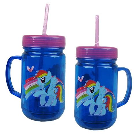 My Little Pony Friendship Is Magic Rainbow Dash 24 Oz Plastic Mason Jar