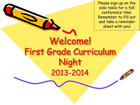 Ppt Welcome First Grade Curriculum Night Powerpoint Presentation