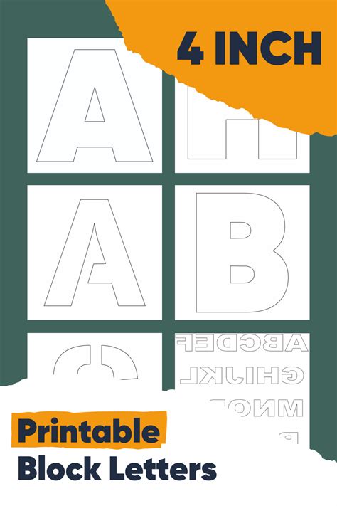 4 Inch Printable Block Letters Printablee Letter Stencils