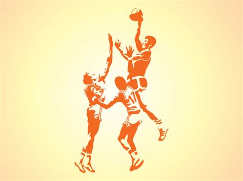 Silhouettes Of Basketball Players Vector Art And Graphics