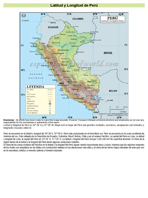 I am following these steps to test the answer: Latitud y Longitud Del PERU | Perú | Clima