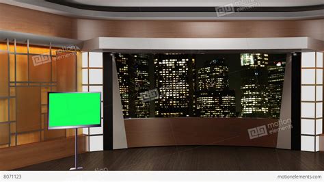 News Tv Studio Set 84 Virtual Green Screen Background Loop