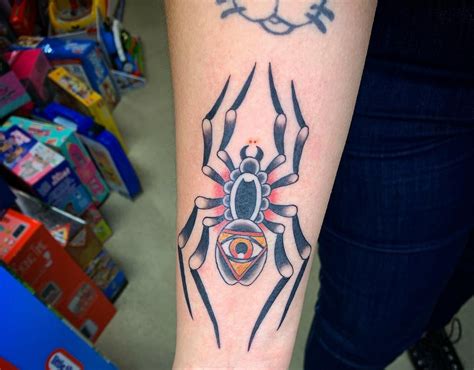 Traditional Black Widow Tattoo
