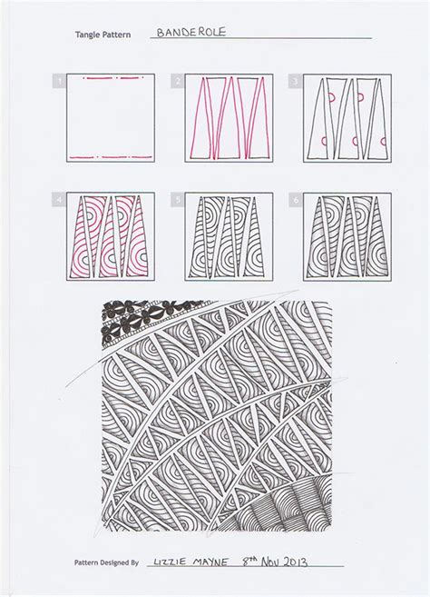 First step is to order the diy craft kit that will be delivered straight to your door. Banderole_steps_Lizzie Mayne | Zentangle patterns, Doodle patterns, Tangle patterns