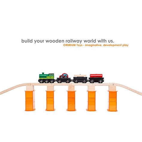 Orbrium Toys Multi Level 110 Piece Wooden Train Bulk Track Expansion