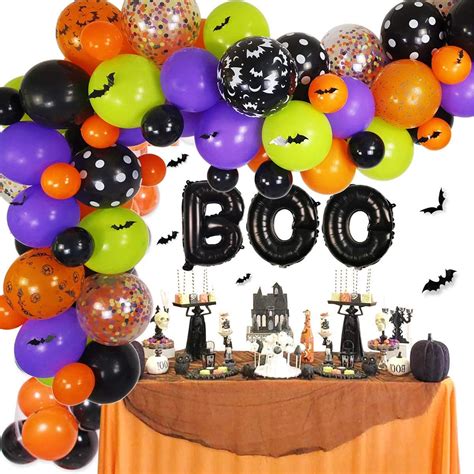 90pcs Halloween Balloons Arch Kit Black Orange Purple Latex Etsy Uk