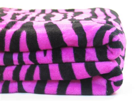 Microfiber Zebra Print Pink And Black Queen Blanket By Super Soft Plush Queen Blanket By Js