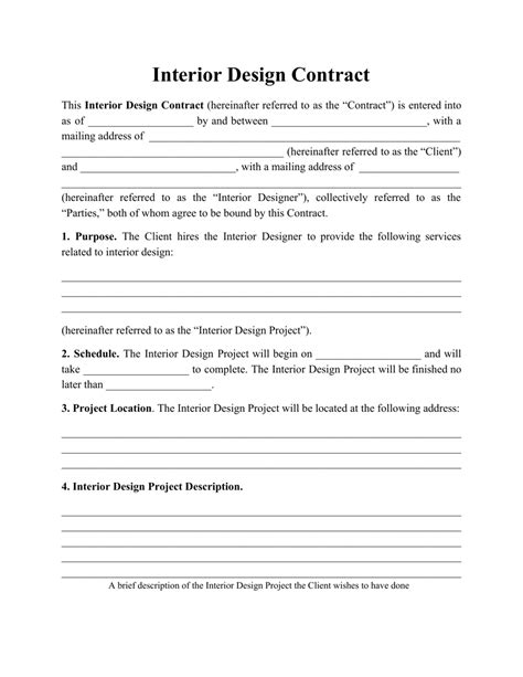 Interior Design Contract Template Fill Out Sign Online And Download