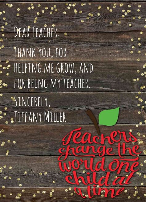 Printable Thank You Teacher Quotes