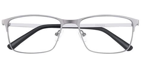 Zachary Rectangle Prescription Glasses Gray Mens Eyeglasses