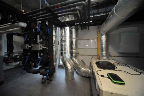 Mechanical Room Of The Mlbe Ventilation Unit And Air Channels Covered