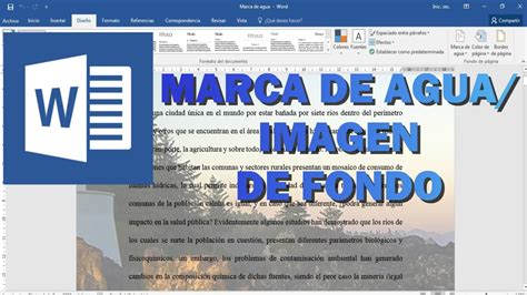 Las marcas de agua son textos o imágenes, generalmente con transparencia, que se colocan en un hay distintos tipos de marca de agua predeterminadas, que se eligen dependiendo del trabajo en cuestión y los estándares que manejemos. Marca de Agua e Imagen de Fondo en Word - YouTube