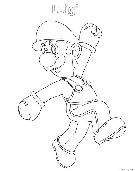 Nintendo kirby coloring page from kirby category. Luigi Super Mario Nintendo Coloring Pages Printable