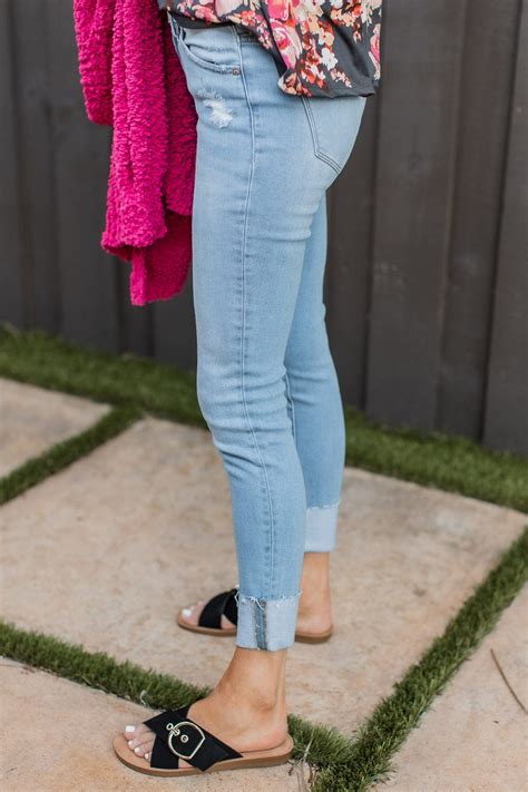 Kancan Ankle Skinny Jeans Light Beatrice Wash The Pulse Boutique