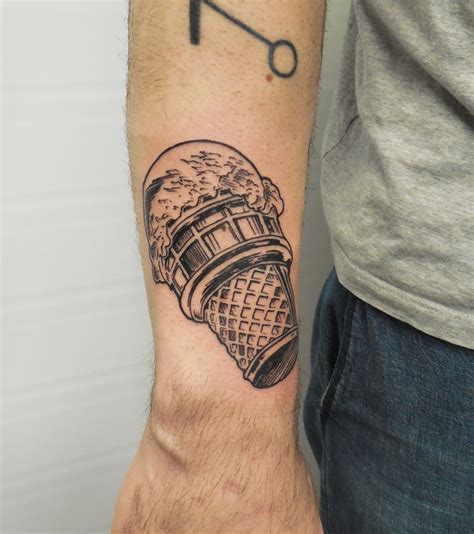 Ice Cream Cone Done By Val Bleh Tattoo At BODKIN TATTOO Thanks Alex For Stopping By Val Bleh