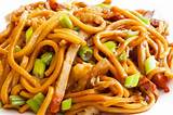 Sweet and sour pork, kung pao chicken, fried noodles. Chinese Food