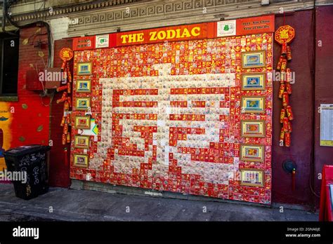 The Zodiac Mural In Jack Kerouac Alley In Chinatown In San Francisco