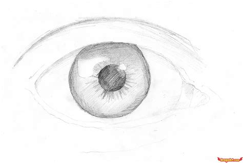 Above the eye, draw a crease formed from the eye cavity under the skin. funny pictures: Eye drawing simple for female eye