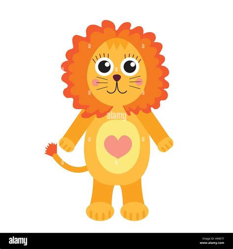 Cute Cartoon Character Lion Children S Toy Lion On A White Background