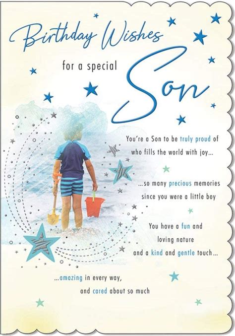 Stunning Top Range Wonderfully Worded Verse To A Special Son Birthday Card Amazon Co Uk