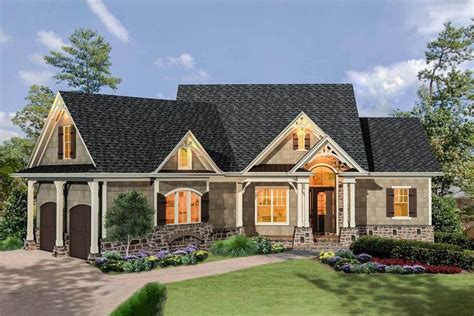 Plan 15884ge Gabled 3 Bedroom Craftsman Ranch Home Plan With Angled