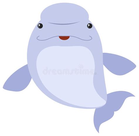 Beluga Whale Cartoon Flat Vector Illustration Stock Vector