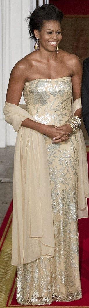 Does Michelle Obama S Nude Dress Scandal Highlight Fashion S Racial Bias Daily Mail Online