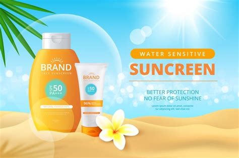 Download Sunscreen Bottles Realistic Ad For Free Sunscreen Sunscreen