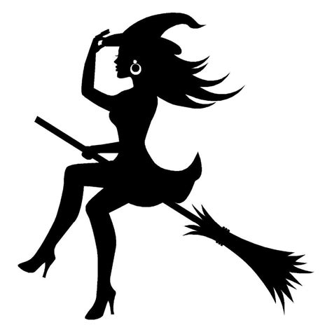 11512cm Witch Sexy Whitch On A Broomstick Funny Window Decal Cool Car Sticker Black Silver S6
