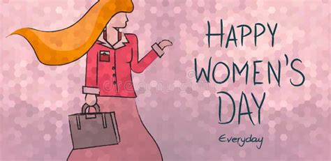 Happy Womenand X27s Day Everyday Business Woman Design Stock Vector