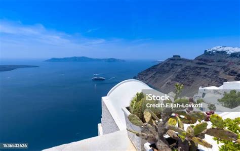 Kepulauan Yunani Pemandangan Laut Panorama Pulau Santorini Yang Indah