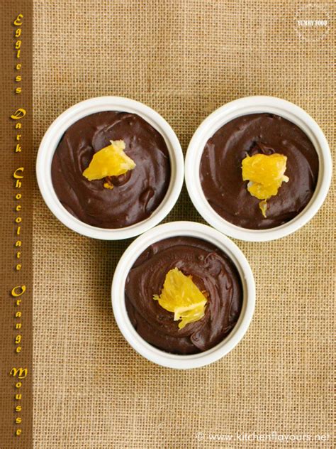 Eggless orange curd & chocolate mousse tart, avocado chocolate mousse, chocolate orange mousse | avocado pudding, chocolate cake with eggless preparation: Eggless Dark Chocolate Orange Mousse