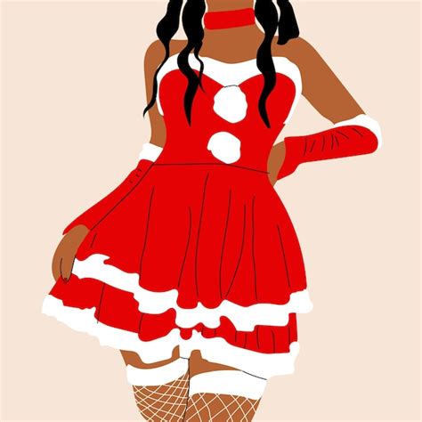 Premium Vector The Girl Is Dressed In A Sexy Christmas Dress Vector Illustration