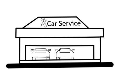 sketch of a car service station with a white background vector illustration 21467376 vector