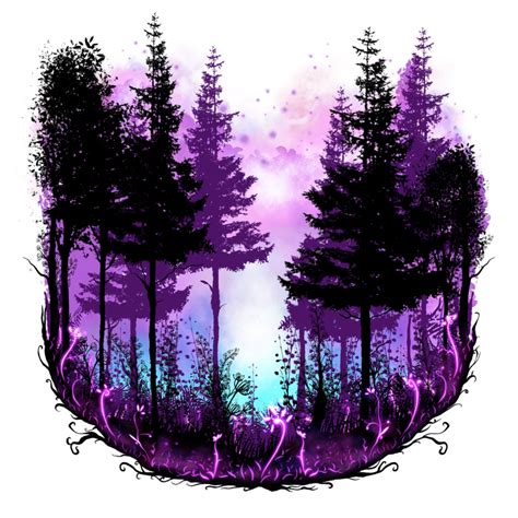 Magic Forest Silhouette 22157201 Png