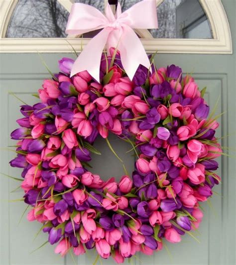Spring Wreath Spring Tulip Wreath Tulip Door Wreath