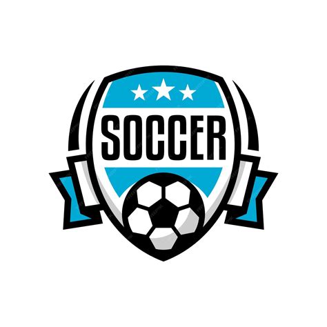 Premium Vector Football Logo Badge With A Soccer Ball Illustration